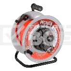 Удлинитель силовой Ресанта СУ-3х1,5-30/3 (61/118/7) 2x1.0 кв.мм 4 розет. 40 м ПВС катушка серый, фото 1