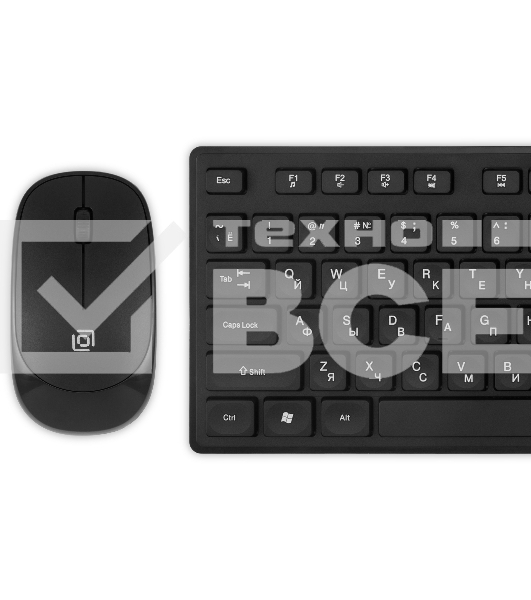 Клавиатура + мышь Оклик S255W клав:черный мышь:черный USB беспроводная Multimedia (1909361)