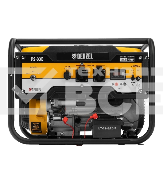 Электрогенератор бензиновый Denzel PS-33E, 3.3 кВт, 85 дБ, 48.5 кг