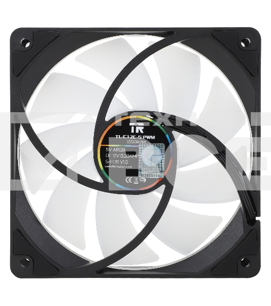Кулер для корпуса Thermaltight TL-C12C-S (120x120x25мм, 4-pin PWM, ARGB, 66.17CFM, 25.6dBA, 1550RPM, черный)