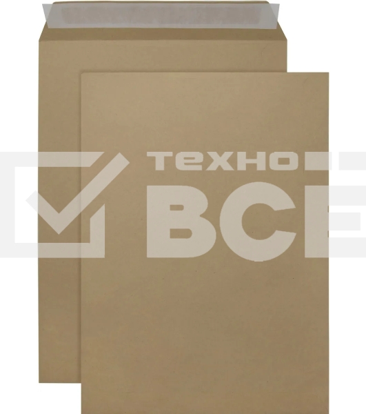 Пакет почтовый Silwerhof Eco 381227.25 C4, 229x324 мм, силиконовая лента крафт 130 г/м2 (pack:25pcs)