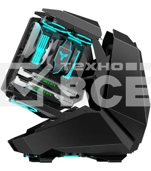 Корпус без блока питания JONSBO MOD-5, Full-Tower, TG, no fans, 2xUSB-A 3.0 + 1xUSB-C 3.2, ATX, mATX, mITX Black