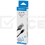 Кабель Maxvi MC-02 UP black USB-A - Type-C, 3A ток макс. нагрузки 3А, макс. напряжение 5V, длина кабеля 1м, материал PVC, черный, фото2