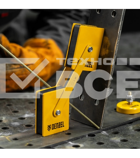 Фиксатор магнитный шарнирный Denzel для сварочных работ усилие 2x50 LB