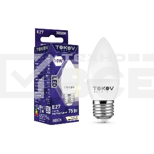 Лампа светодиодная TOKOV ELECTRIC 10Вт С37 3000К Е27 176-264В