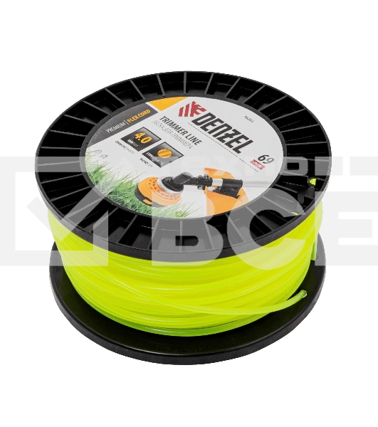 Леска для триммера Denzel круглая, 4,0мм х 69м, на DIN катушке FLEX CORD