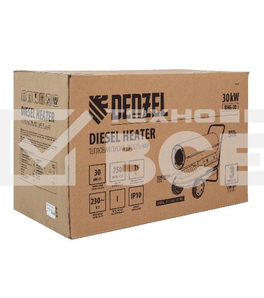 Дизельная тепловая пушка Denzel DHG-30, 30 кВт, 750 м3/ч, прямой нагрев