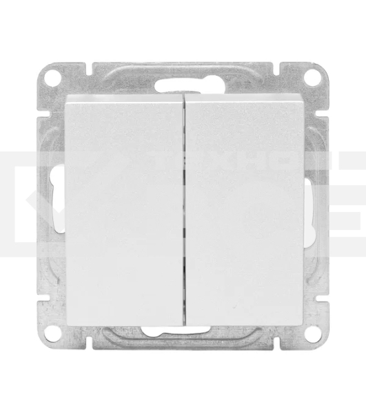 Механизм выключателя EKF UP1-SWA-20 Эпика двухклавишный, алюминий