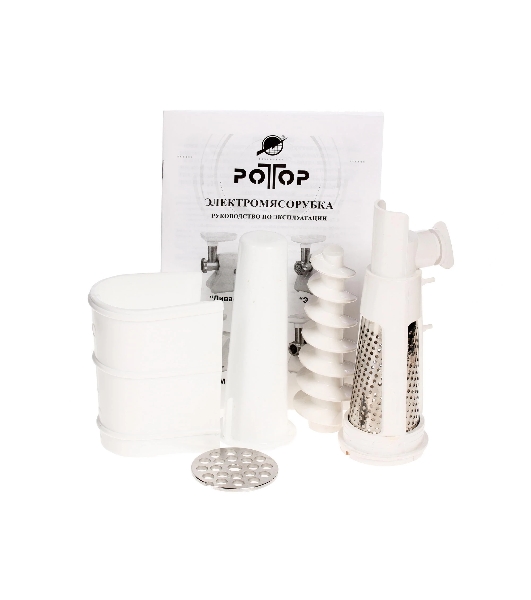 Мясорубка электрическая Ротор Дива ЭМШ 35/300-2 белый, 1500 Вт, 0.6 кг/мин, насадки - 2