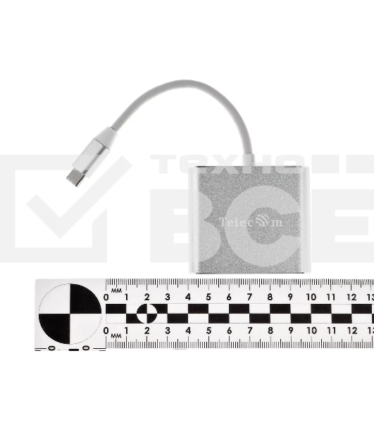 Кабель-концентратор Telecom USB3.1 TypeCm -->HDMI+USB3.0 +PD charging 4K@30Hz <TUC010>