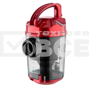 Пылесос BRAYER BR4202 черный/красный, 450/2200 Вт, уборка сухая, пылесборник контейнер 2.5 л