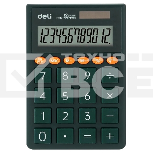 Калькулятор карманный Deli EM130GREEN зеленый 12-разр.