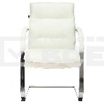 Кресло офисное Бюрократ T-9927SL-LOW-V слоновая кость, кожа, низк.спин. полозья, металл хром, фото3