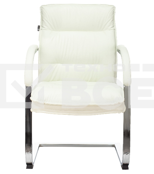 Кресло офисное Бюрократ T-9927SL-LOW-V слоновая кость, кожа, низк.спин. полозья, металл хром