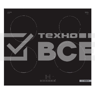 Индукционная варочная панель Bosch Serie 4 PUE611BB5E, индукционные, независимая, черный