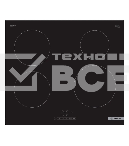Индукционная варочная панель Bosch Serie 4 PUE611BB5E, индукционные, независимая, черный