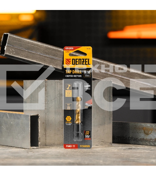Сверло-метчик Denzel М10 х 1,5 мм, Р6М5