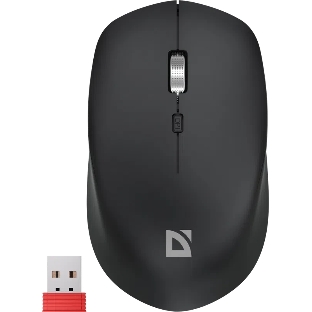 Мышь беспроводная Defender Velvet MB-406 черный, 1600 dpi, радиоканал, Bluetooth, USB, кнопки - 4