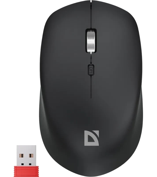 Мышь беспроводная Defender Velvet MB-406 черный, 1600 dpi, радиоканал, Bluetooth, USB, кнопки - 4
