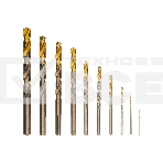 Набор сверл по металлу Denzel 1-10 мм, Р6М5К8-TiN, Golden Tip, 10 шт 723005, фото7