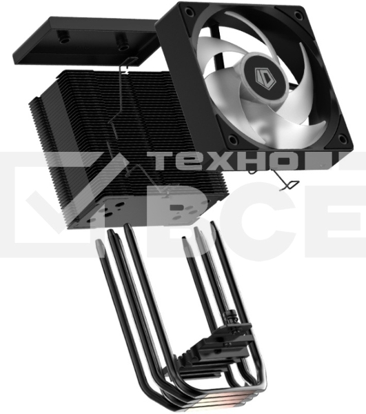 Кулер Cooler ID-Cooling SE-904-XT ARGb BLACK LGA1851/1700/1200/115X/AM5/AM4 (TDP 180W, PWM, 4 тепл.трубки прямого контакта, FAN 100мм, Addressable RGb LED) RET