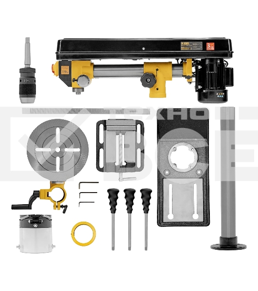 Станок сверлильный радиальный Denzel DDM-550R, 550 Вт, 16 мм, 12 ск., настольный