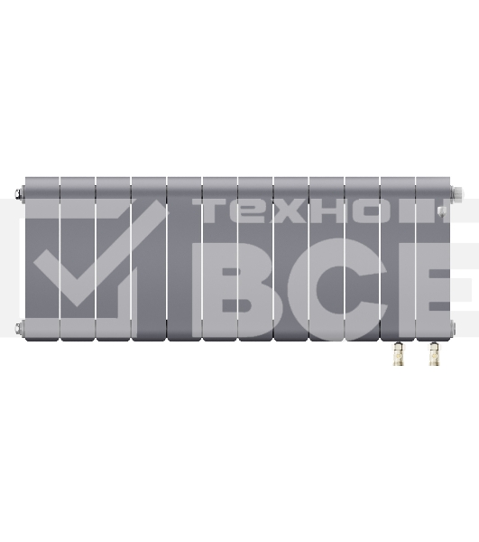 Радиатор биметаллический Royal Thermo Infinity 300 Silver Satin VR80 - 12 секц.