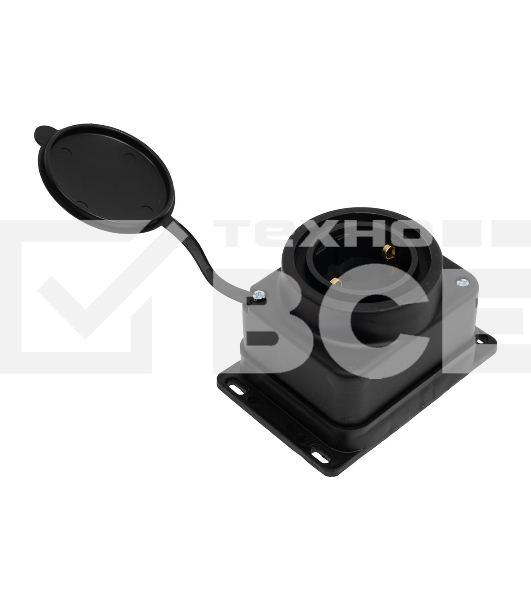 Колодка MultiSet 1х розетка 2К+З 16А/250В IP44 каучуковая черн. SE MST4003BK