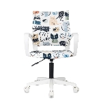 Кресло Domfy DK X-ROOM WH мультиколор коты крестов. пластик пластик белый, фото2