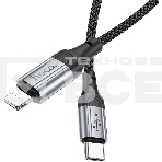 Кабель Hoco X102 Fresh iP USB Type-C (m)-Lightning (m) 1м черный коробка, фото3