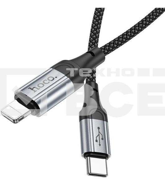 Кабель Hoco X102 Fresh iP USB Type-C (m)-Lightning (m) 1м черный коробка
