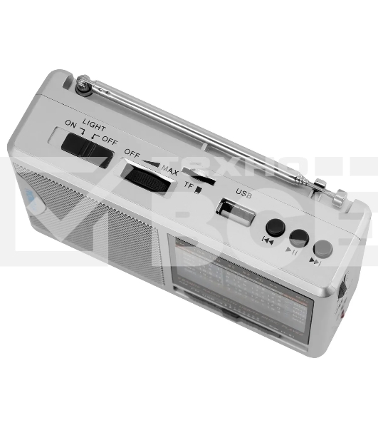 Радиоприемник портативный Hyundai H-PSR160 серебристый USB microSD