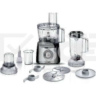 Кухонный комбайн Bosch MCM3501M 800 Вт, Скорости: 2, Блендер 1 л, Чаша 2.3 л, Цвет: черны/серебристый