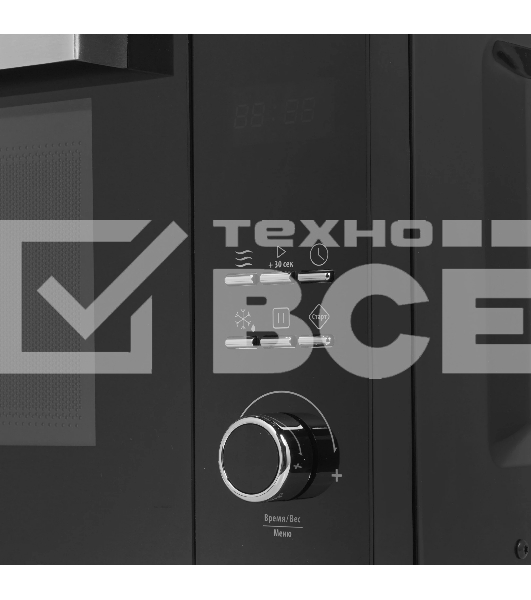 Микроволновая печь Hyundai HYM-D2073 черный, 23 л, 800 Вт, переключатели - кнопки, поворотный механизм