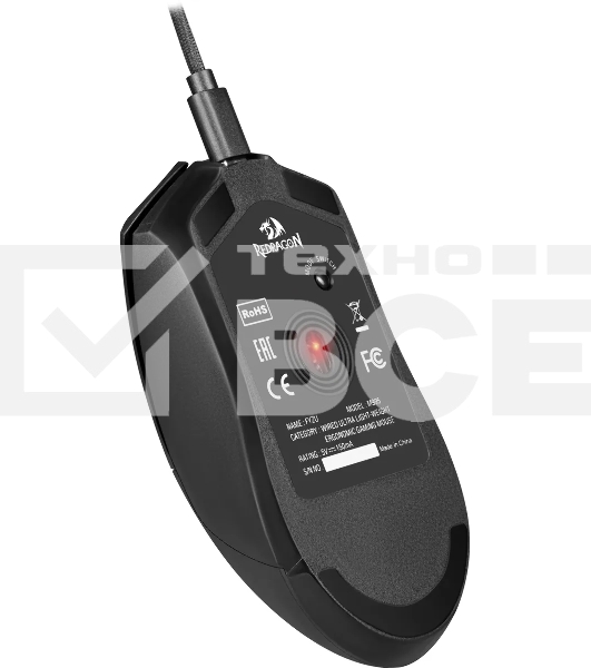 Мышь проводная игровая REDRAGON FYZU черная (USB, Pixart P3395, Huano, 6 кн., 26000 Dpi, RGb подсветка)