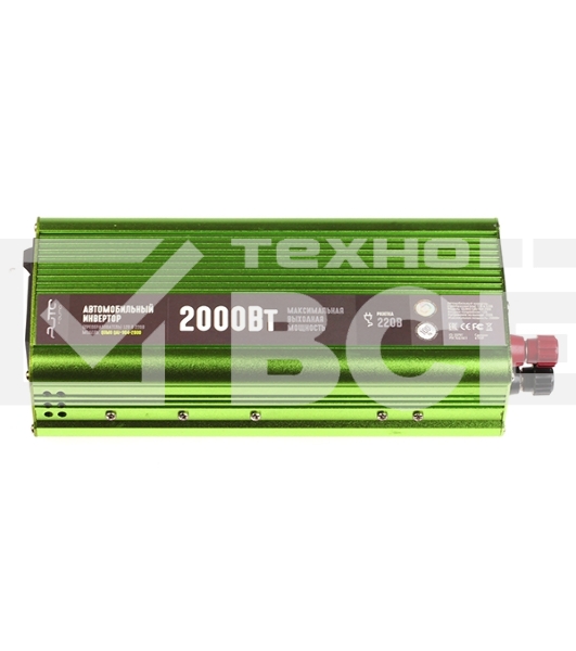 Автомобильный инвертор (преобразователь) постоянного тока 12В в переменный ток 220В, модель QUMO QAI-904-2000 (Inv 004), максимальная выходная мощность 2000Вт