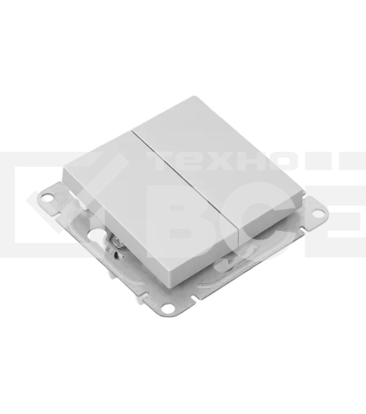 Механизм выключателя EKF UP1-SWA-20 Эпика двухклавишный, алюминий