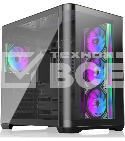 Компьютерный корпус без блока питания Case Raijintek ATREUS BT4, Midi-Tower, TG, 4x120мм ARGB, 2xUSB-A 3.0 + 1xUSB Type-C, E-ATX, ATX, mATX, mITX черный