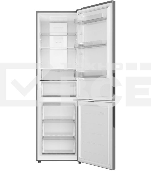 Холодильник Candy CFN6200SDC серебристый двухкамерный 227/91л морозилка снизу, No Frost