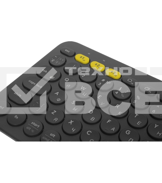 Клавиатура беспроводная Logitech K380 Multi-Device Bluetooth (920-007584) темно- серый- (заводская гравировка)
