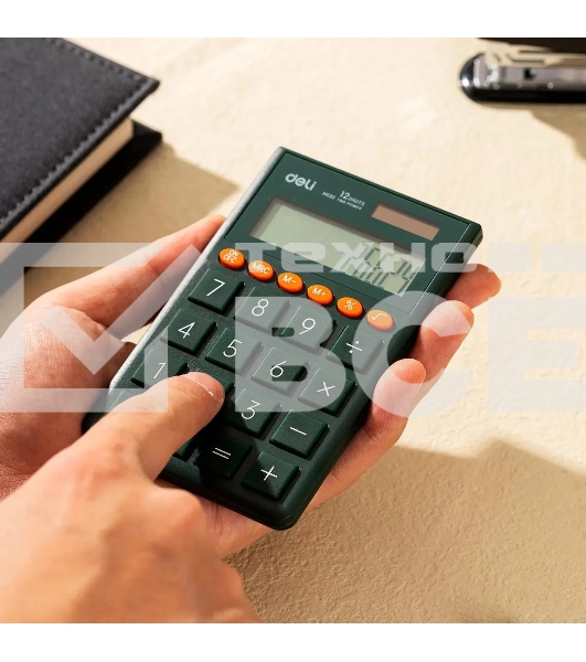 Калькулятор карманный Deli EM130GREEN зеленый 12-разр.