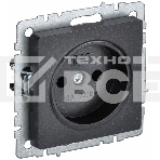Розетка 1-местная IEK BRITE РС10-1-0-БрЧ (BR-R10-10-K02) без заземления, без защитных шторок, 10А, чёрный, фото 1