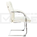 Кресло офисное Бюрократ T-9927SL-LOW-V слоновая кость, кожа, низк.спин. полозья, металл хром, фото4