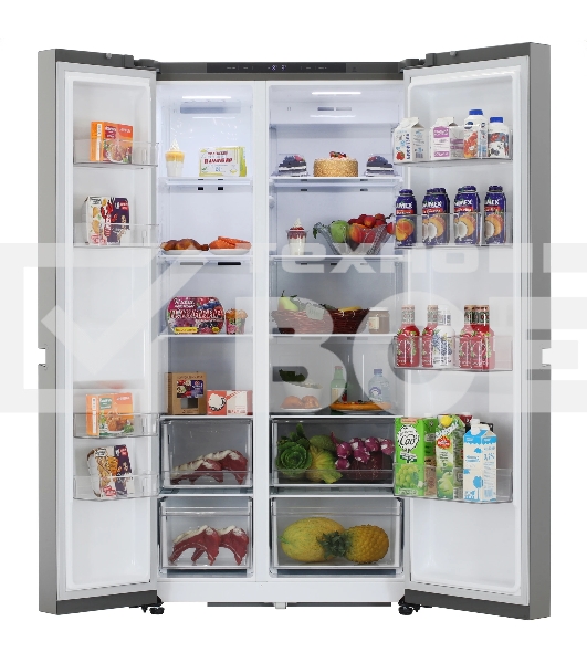 Холодильник LG GC-B257KMHW серебристый двухкамерный 422/206 л., морозилка сбоку, No Frost, Side by Side
