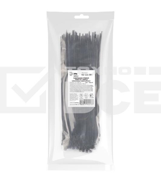 Хомут кабельный ЭРА Simple 3.6х300 NO-224-201 черный (уп. 100 шт)