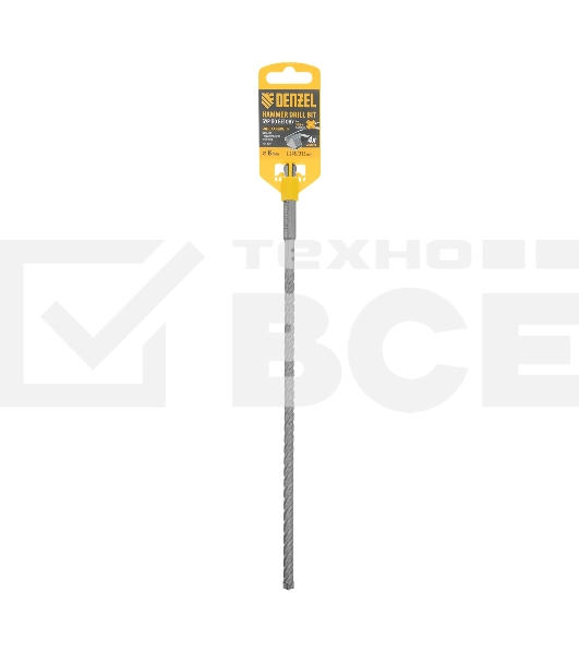 Бур по бетону Denzel цельная крестовая пластина, 8x315 мм, SDS PLUS