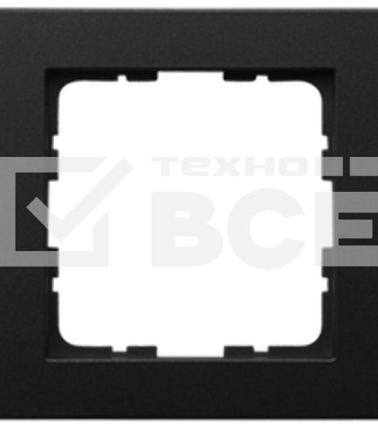 Рамка Jasmart 1-м G-Classic черный матовый soft touch