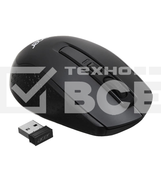 Мышь беспроводная Acer OMR070 черный, 1600 dpi, радиоканал, Bluetooth, USB, кнопки - 6