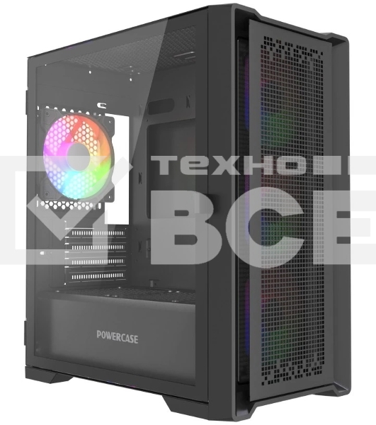Корпус PowerCase ByteFlow Micro Black LE, Micro-Tower, чёрный