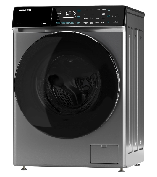 Стиральная машина HIBERG i-DDQ9 - 612 Sd серая, загрузка фронтальная 6кг, 1200 об/мин., класс: A+++